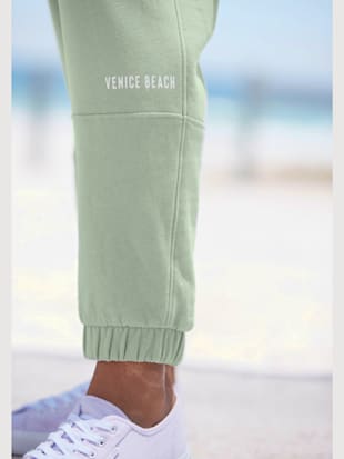 pantalon molletonné larges bords-côtes tendance - venice beach - menthe