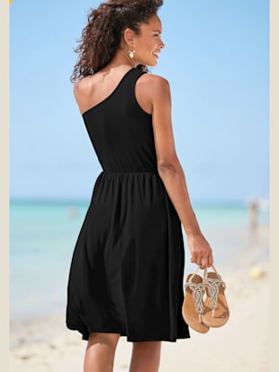 Robe asymétrique robe d'été en jersey - LASCANA - Noir