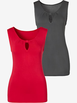 Lot de 2 débardeurs lascana - LASCANA - Rouge, Gris Foncé