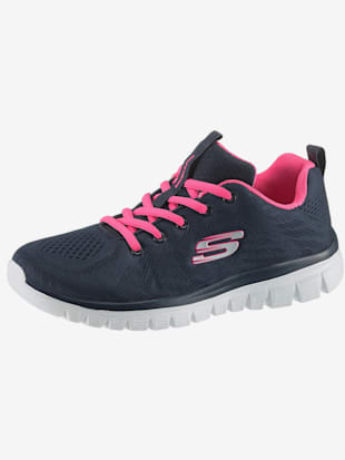 Baskets dessus textile souple - Skechers - Marine-fuchsia