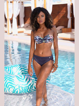 Haut de bikini bandeau à armatures design floral - LASCANA - Anthracite Imprimé