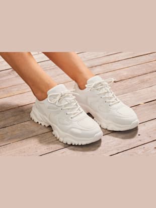 baskets sneakers sportives et confortables avec semelle chunky tendance et contrefort légèrement rembourré - elbsand - blanc