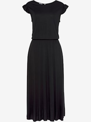 Robe mi-longue encolure ronde - Beachtime - Noir