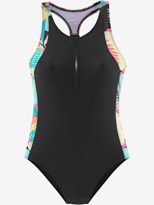 Maillot de bain design sportif - LASCANA ACTIVE - Turquoise-jaune Imprimé