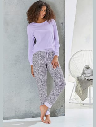 haut de pyjama long - vivance dreams - violet clair