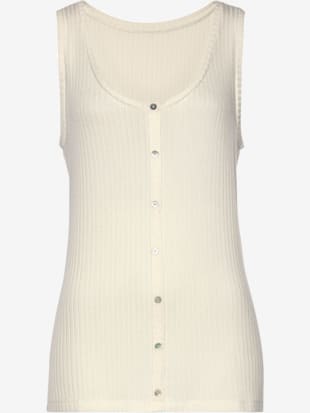Débardeur patte de boutonnage plaquée devant - Vivance - Crème