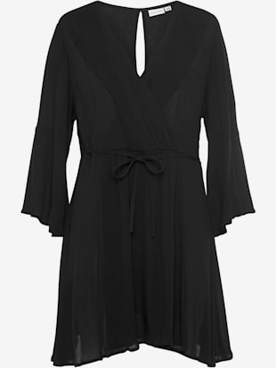 Robe d'été col v chevauchant - LASCANA - Noir