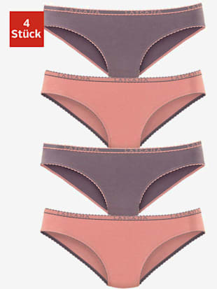 Lot de 4 slips lascana - LASCANA - Taupe, Rose