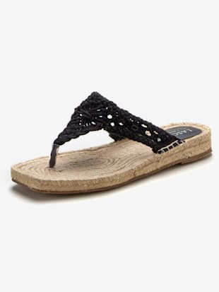 Tongs entredoigts avec empiècement en dentelle - LASCANA - Noir