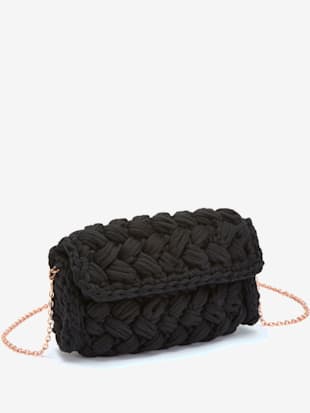 Sac en bandoulière mini-sac en grosses mailles crochetées - Vivance - Noir
