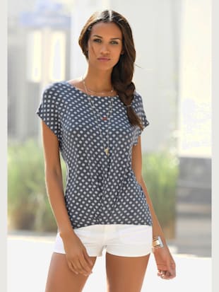 T-shirt lascana avec joli imprimé cravate - LASCANA - Bleu Fumée