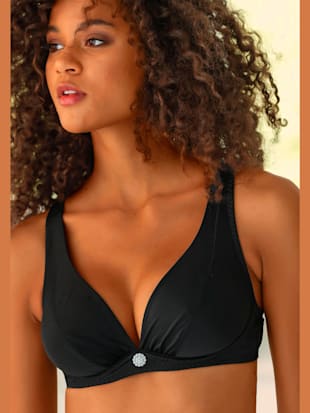 Soutien-gorge à armatures encolure dégagée pour un décolleté sublimé - petite fleur - Toffee + Noir