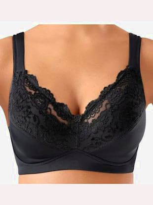 Soutien-gorge sans armatures. broderie intemporelle - petite fleur - Blanc + Noir