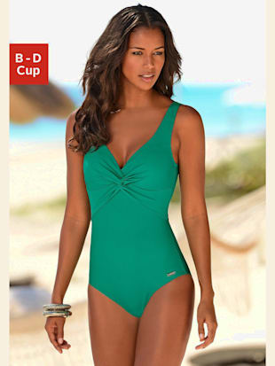 Maillot de bain aspect mode avec fronces et effet noué - LASCANA - Bleu Pétrole