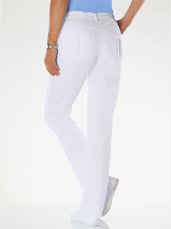 Pantalon extensible plis décoratifs sur les poches