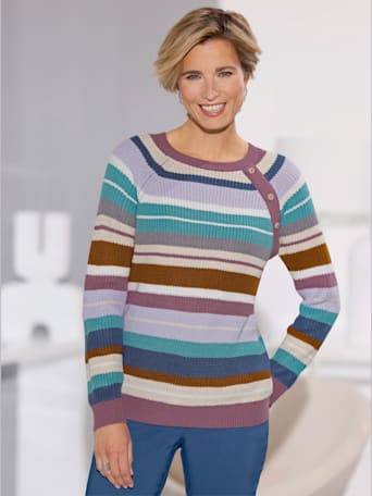 Pull à manches longues joli aspect côtelé