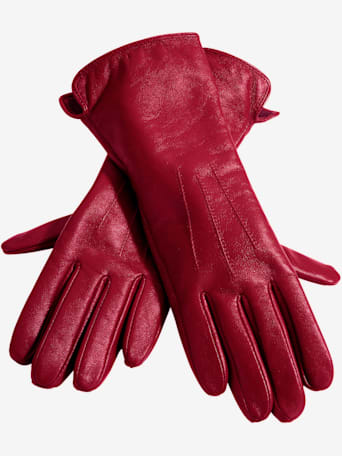 Gants accessoire mode parfait en cuir d'agneau fin -  - rouge