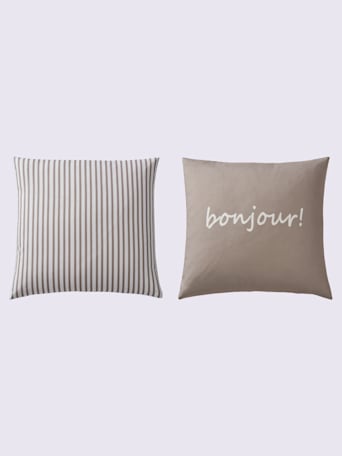 Housse de coussin lot de 2 - helline home - taupe