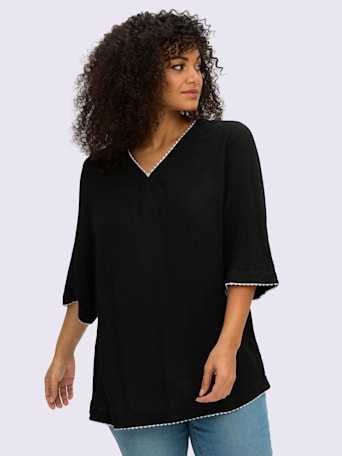 Tunique viscose - Sheego - noir-blanc