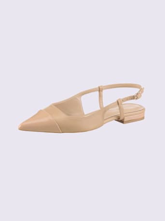 Ballerines ouvertes à l'arrière matière synthétique -  - nude