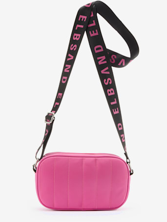 Mini-sac avec matelassage tendance et logo imprimé sur la bandoulière - Elbsand - fuchsia