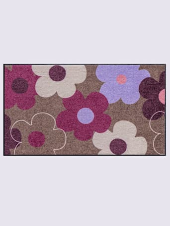 Paillasson pour intérieur et zone extérieure couverte - helline home - taupe-mûre à motifs