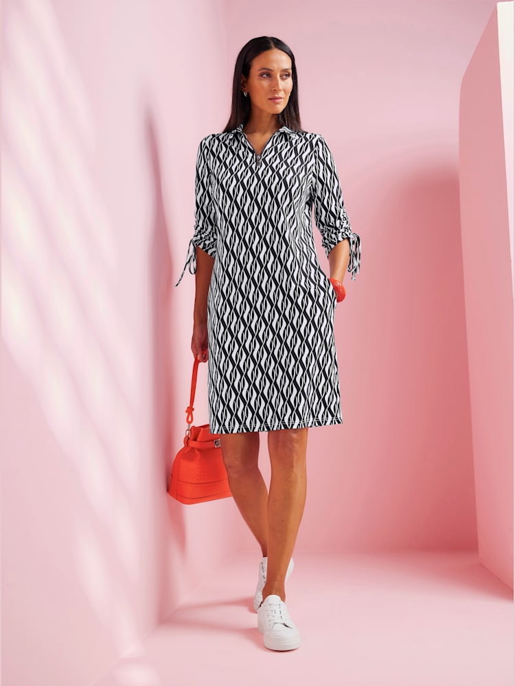 Robe en jersey lien réglable aux manches