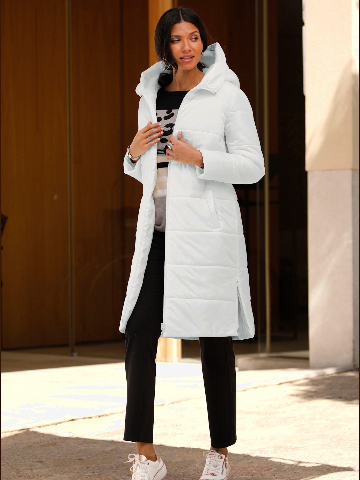 Manteau matelassé doublure et garnissage chaud , blanc, taille 44 - MODA VILONA - Mode Femme et Homme
