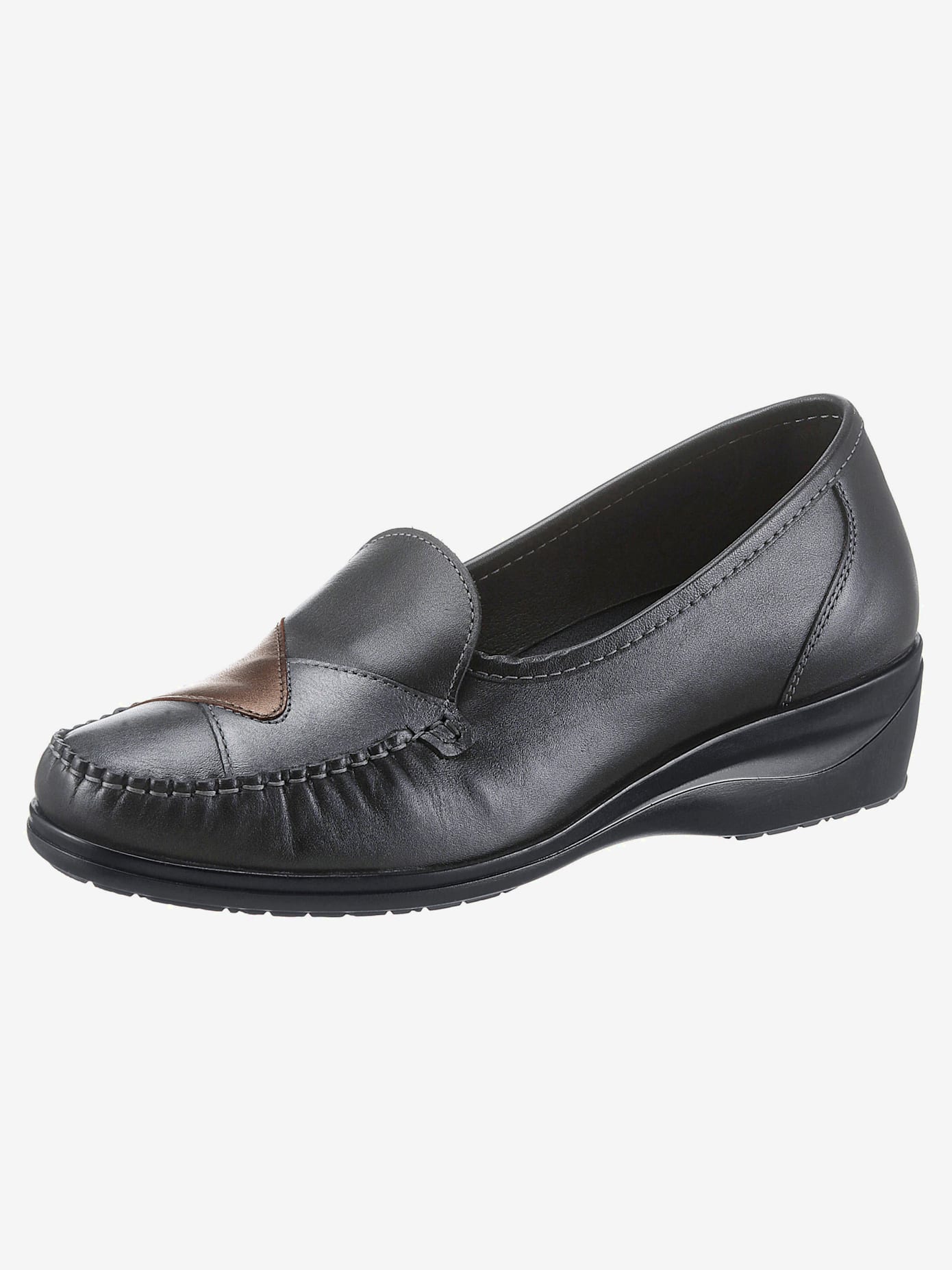 Mocassins largeur h* , noir, taille 39 - MODA VILONA - Mode Femme et Homme