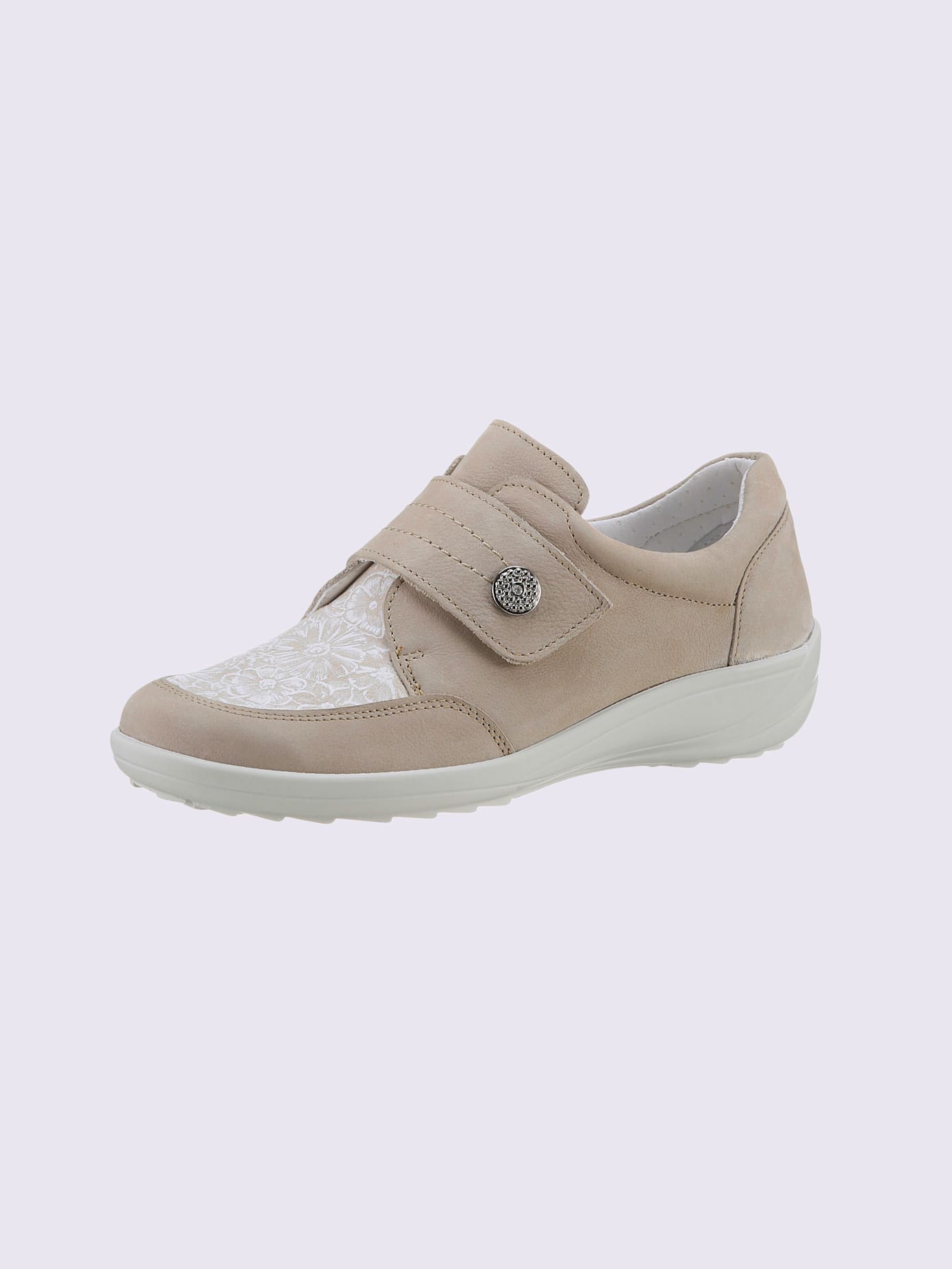 Chaussures à bandes auto-agrippantes largeurs h* et k* , beige, taille 40 - MODA VILONA - Mode Femme et Homme