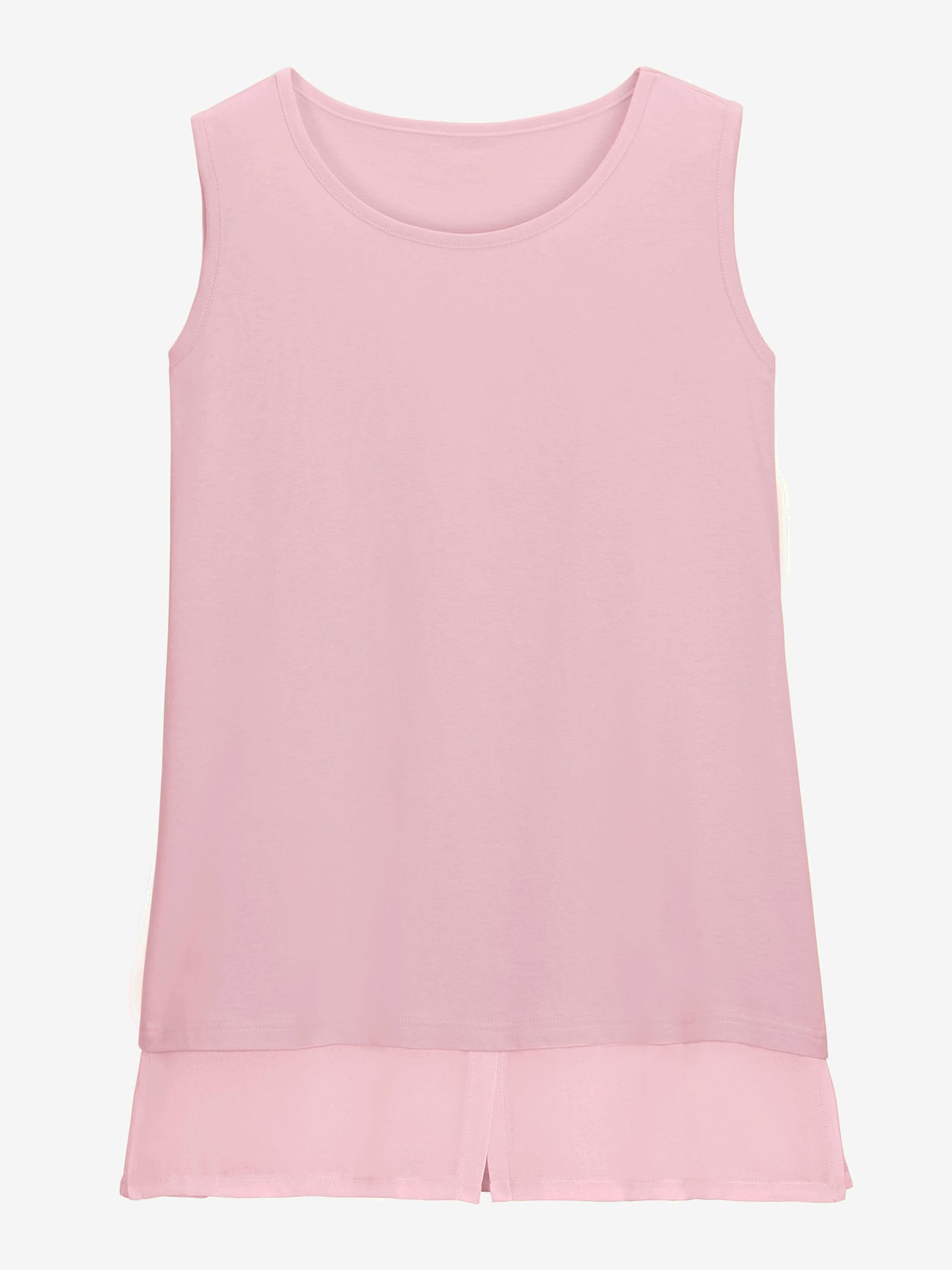 Débardeur long doublé en mousseline , rose, taille 40 - MODA VILONA - Mode Femme et Homme
