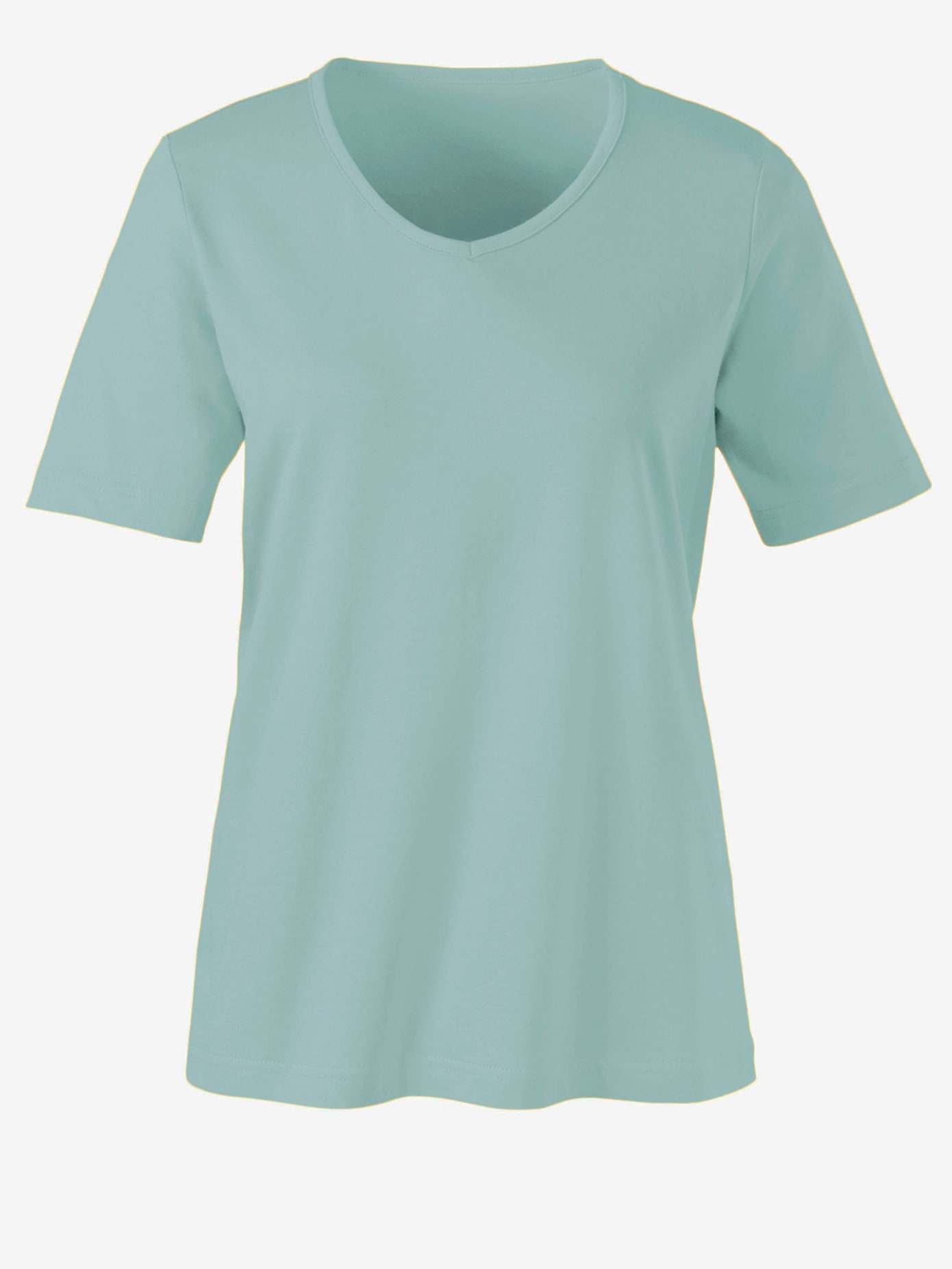T-shirt classique avec encolure en v , menthe, taille 58 - MODA VILONA - Mode Femme et Homme