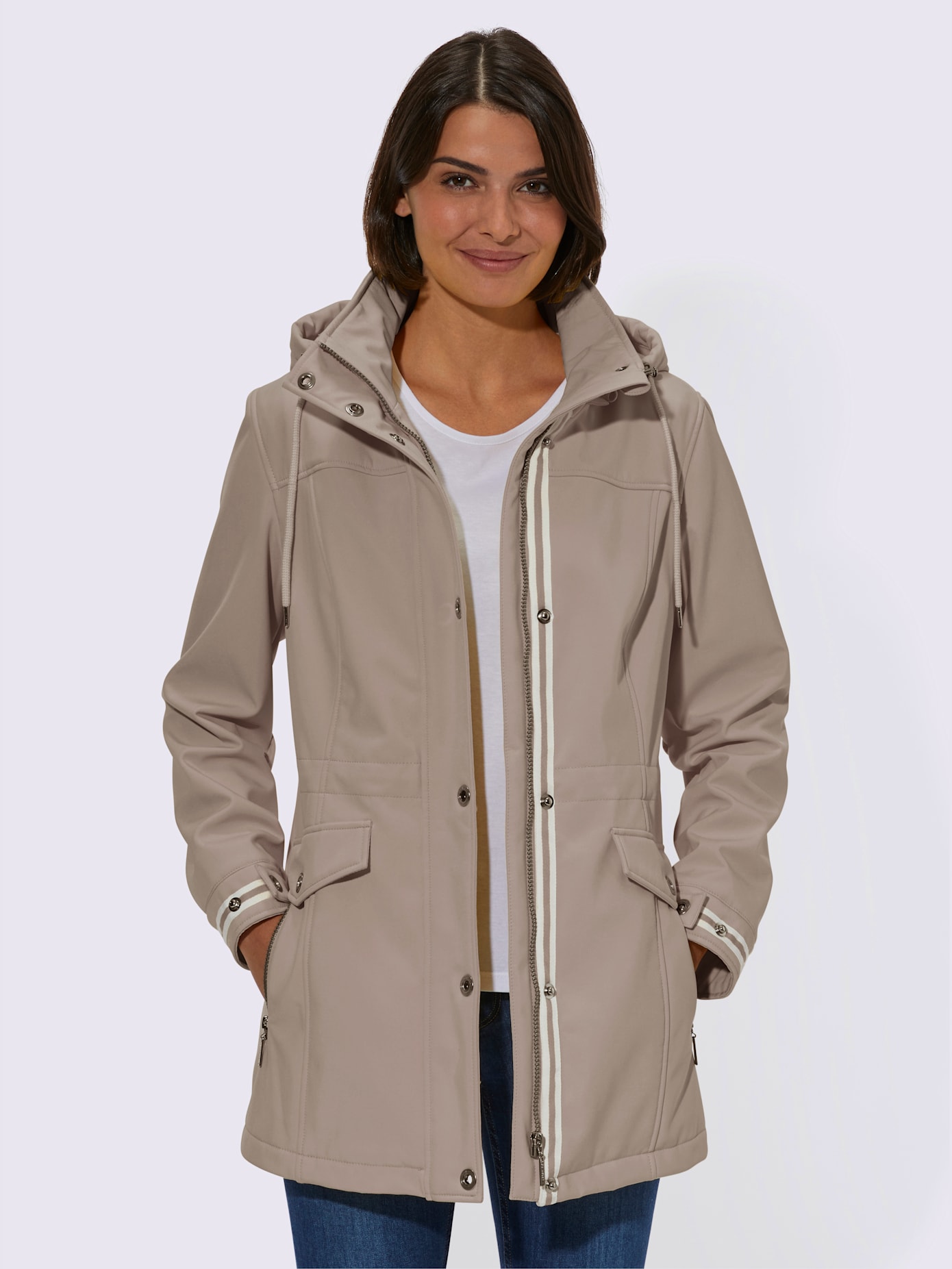 Veste softshell qualité softshell , beige, taille 44 - MODA VILONA - Mode Femme et Homme