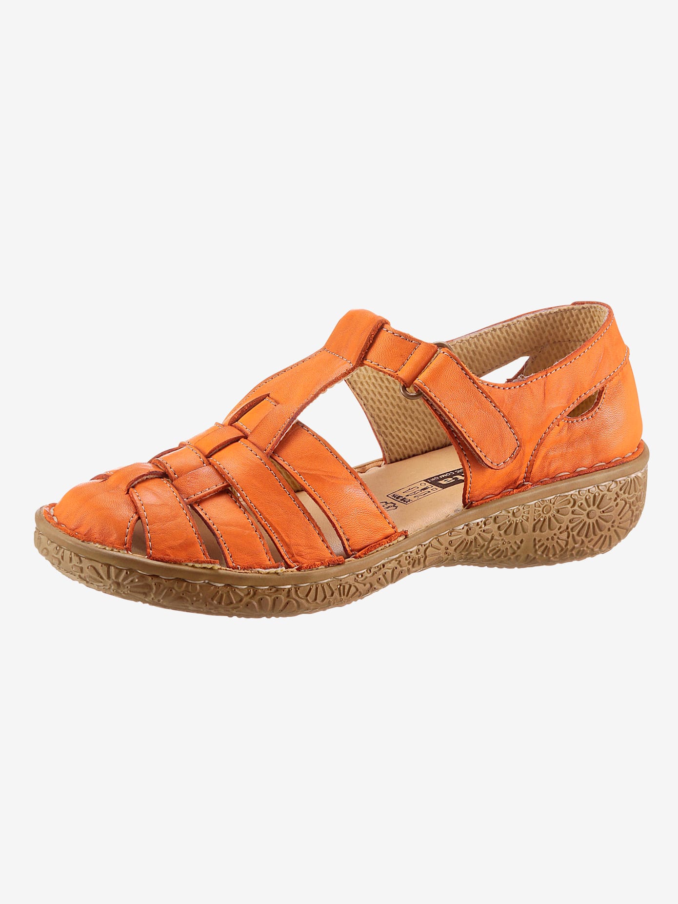 Chaussures à bandes auto-agrippantes largeur g* , orange, taille 38 - MODA VILONA - Mode Femme et Homme