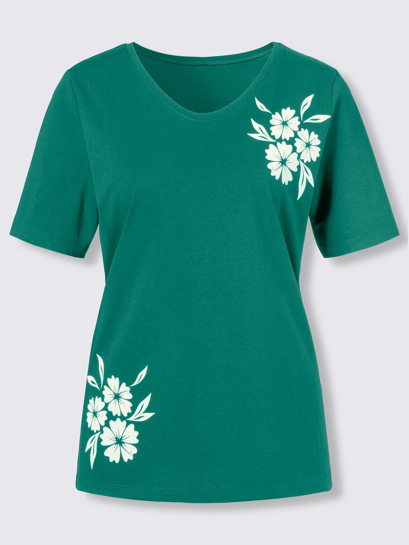 T-shirt imprimé floral , émeraude, taille 54 - MODA VILONA - Mode Femme et Homme