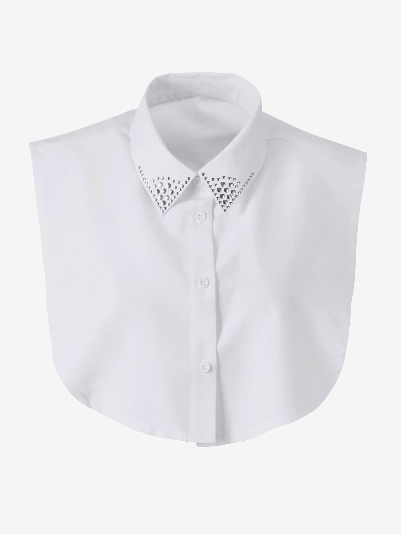 Col de chemisier pierres fantaisie couleur argent , blanc, taille 2 - MODA VILONA - Mode Femme et Homme