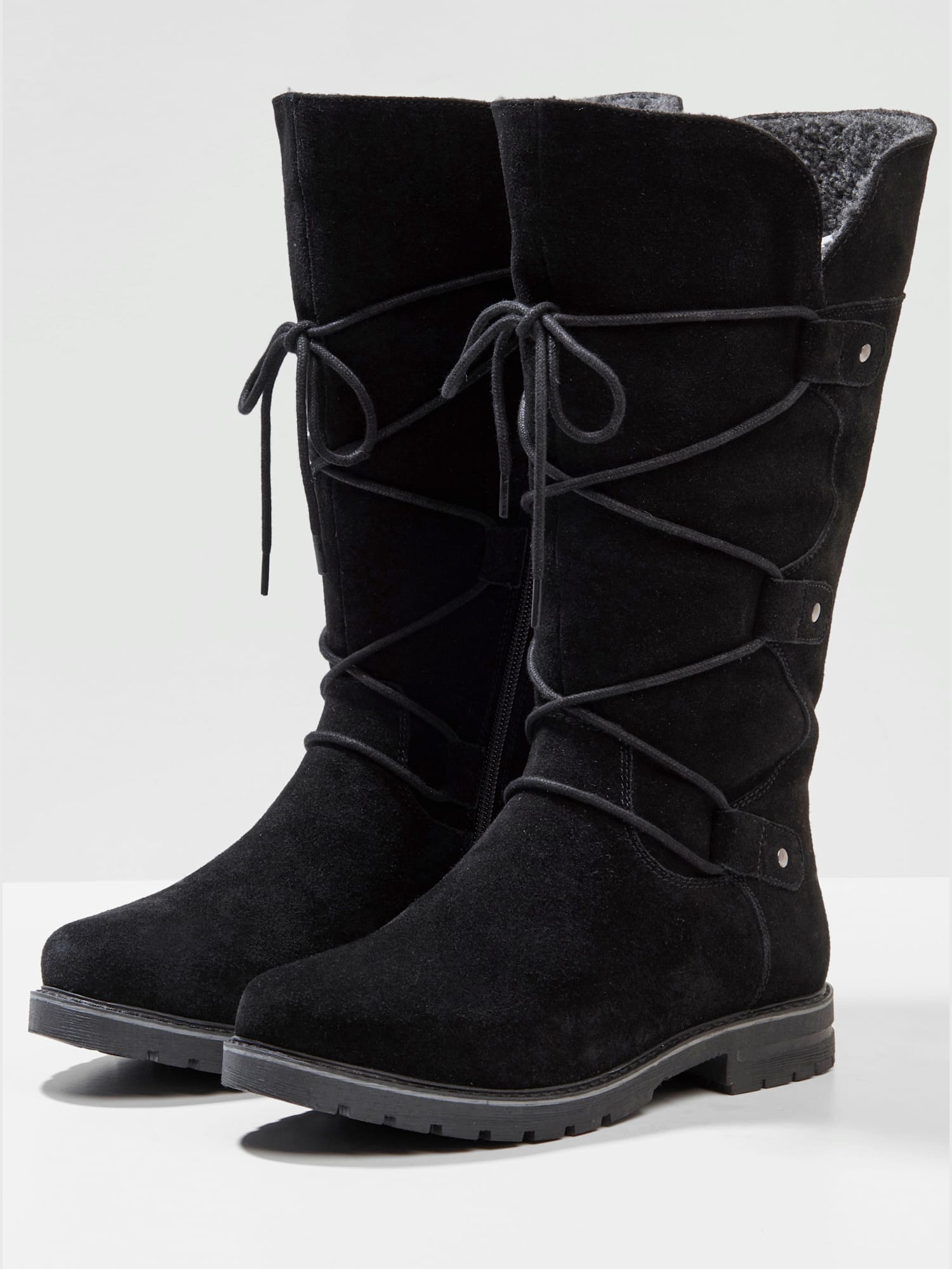 Bottes pour jambe large largeur h*, XL, noir uni, taille 43, Sheego - helline