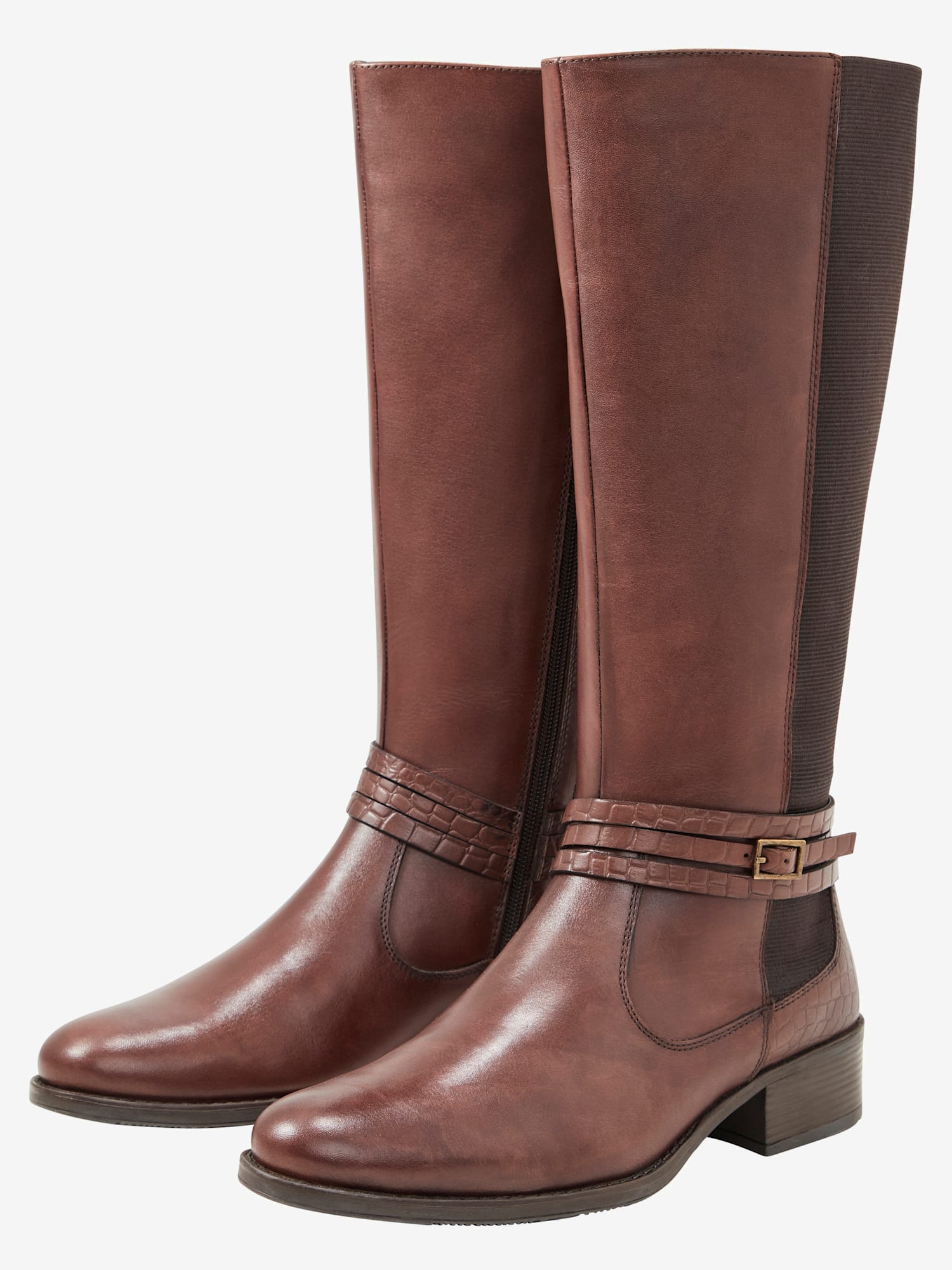 Bottes pour jambe large, XL, marron foncé uni, taille 41, Sheego - helline