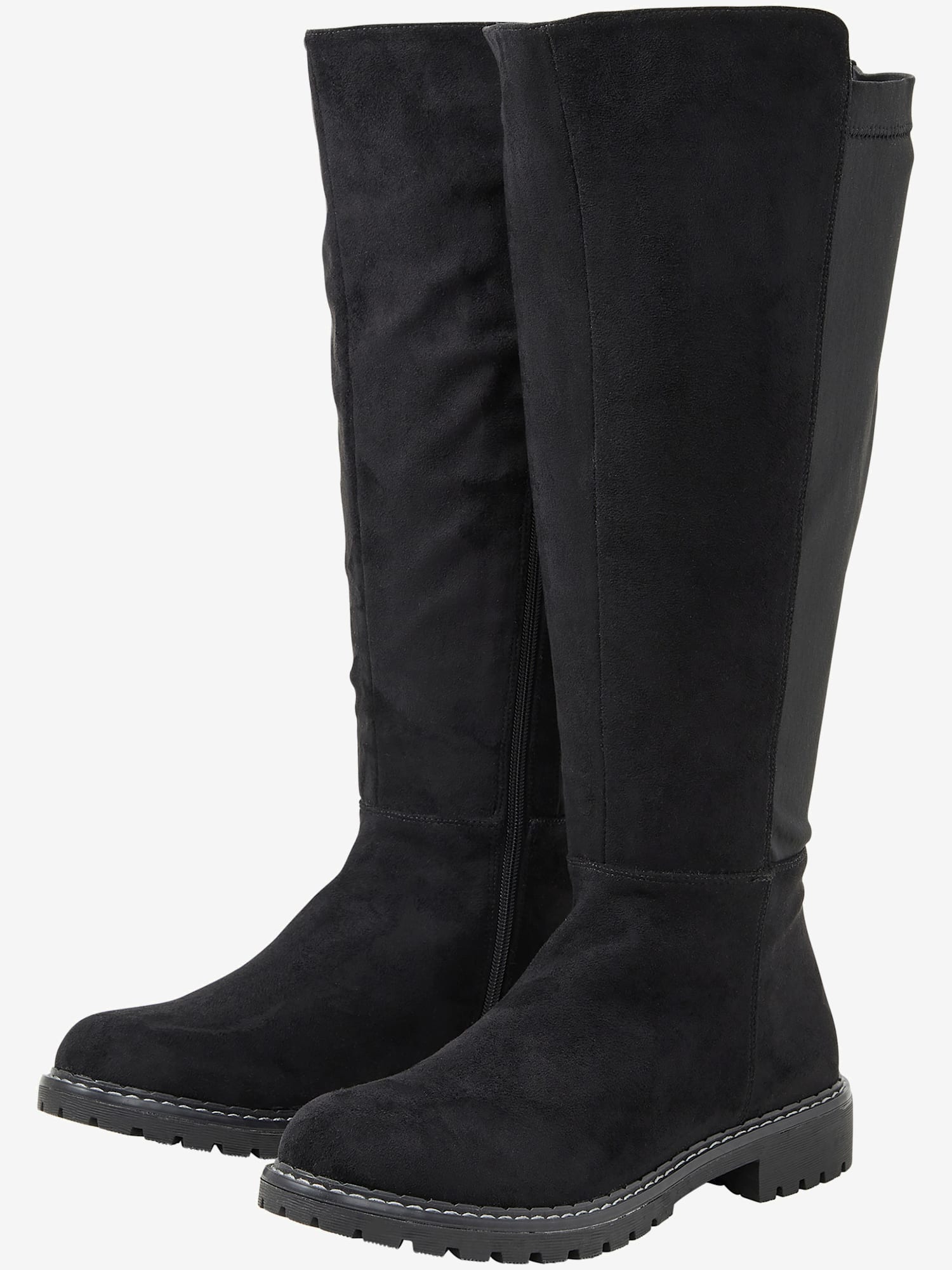 Bottes pour jambe large, XXL, noir uni, taille 42, Sheego - helline