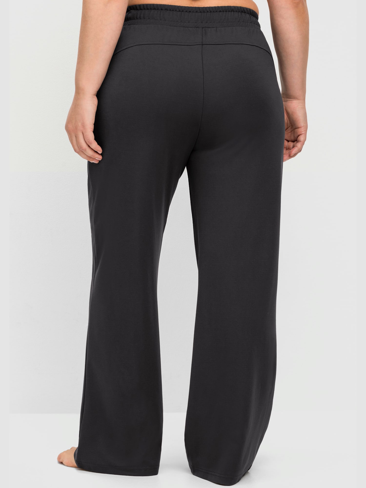 Pantalon de sport, couleur : gris foncé uni, taille 60, marque Sheego, 70% viscose;26% polyamide;4% élasthanne - helline