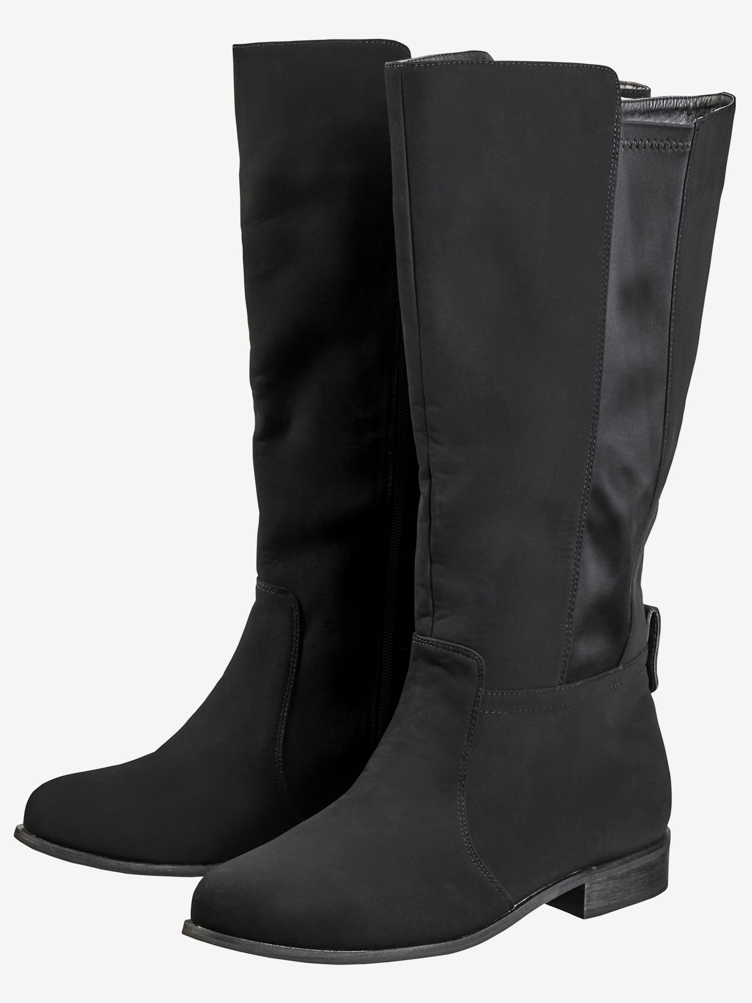 Bottes pour jambe large largeur g*, XL, noir uni, taille 44, Sheego - helline