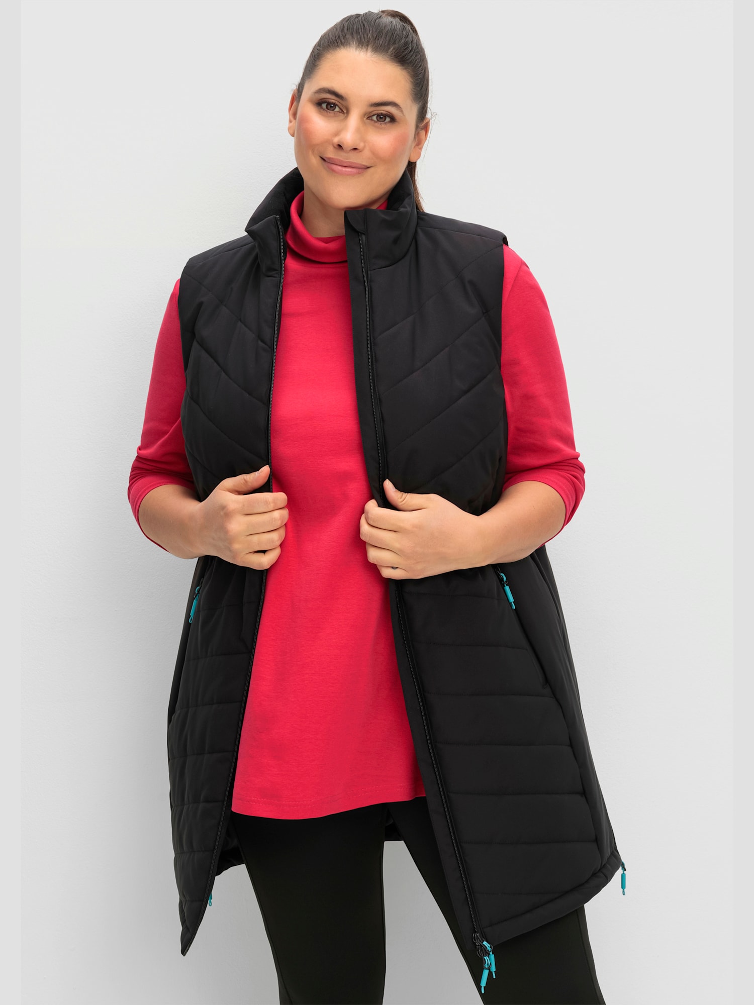 Gilet technique, couleur : noir uni, taille 50, marque Sheego, 94% polyester;6% élasthanne - helline