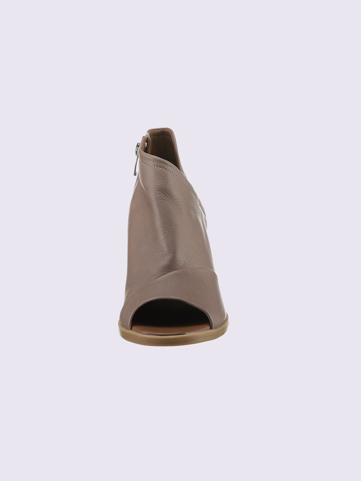 Sandales cuir nappa de vache, marron moyen uni, taille 37 - helline
