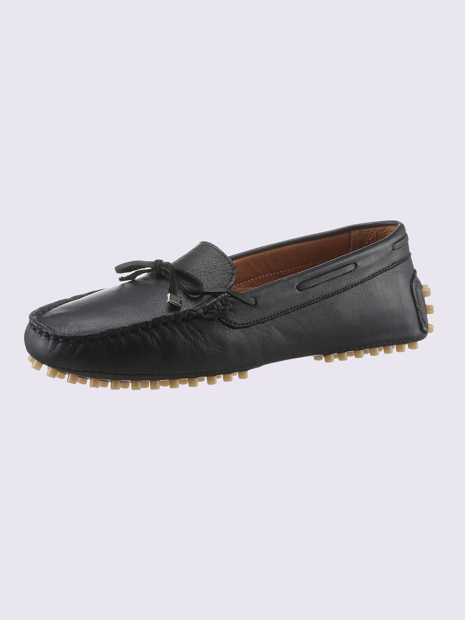 Mocassins cuir nappa de vache, couleur noir, taille 41 - helline