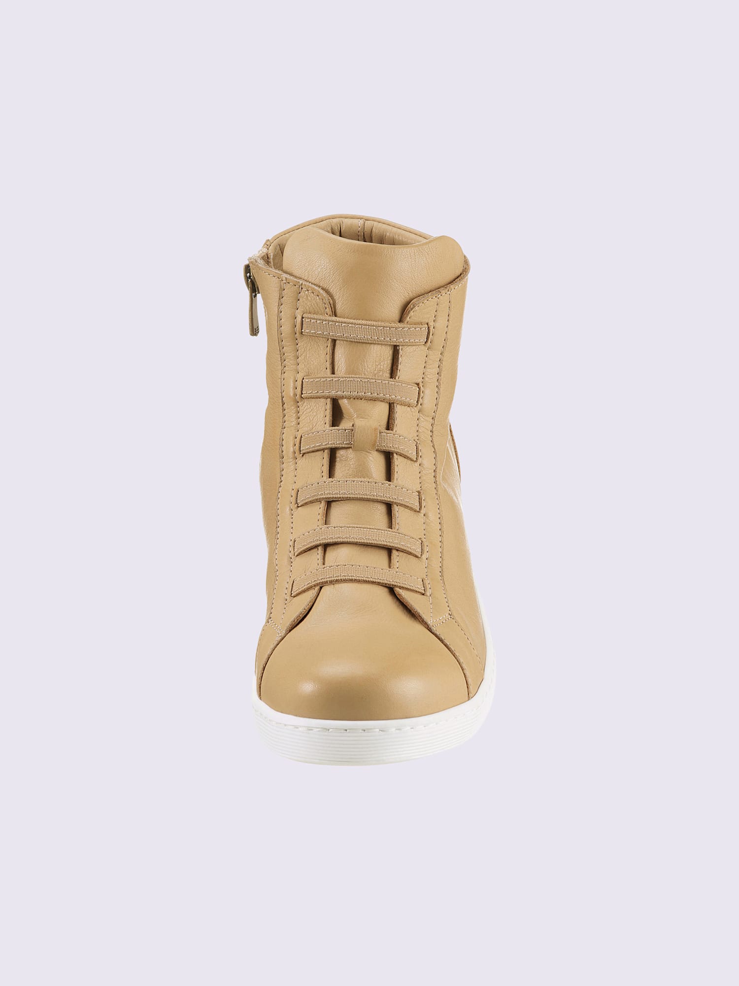 Bottine courte cuir nappa de vache, marron clair uni, taille 39 - helline