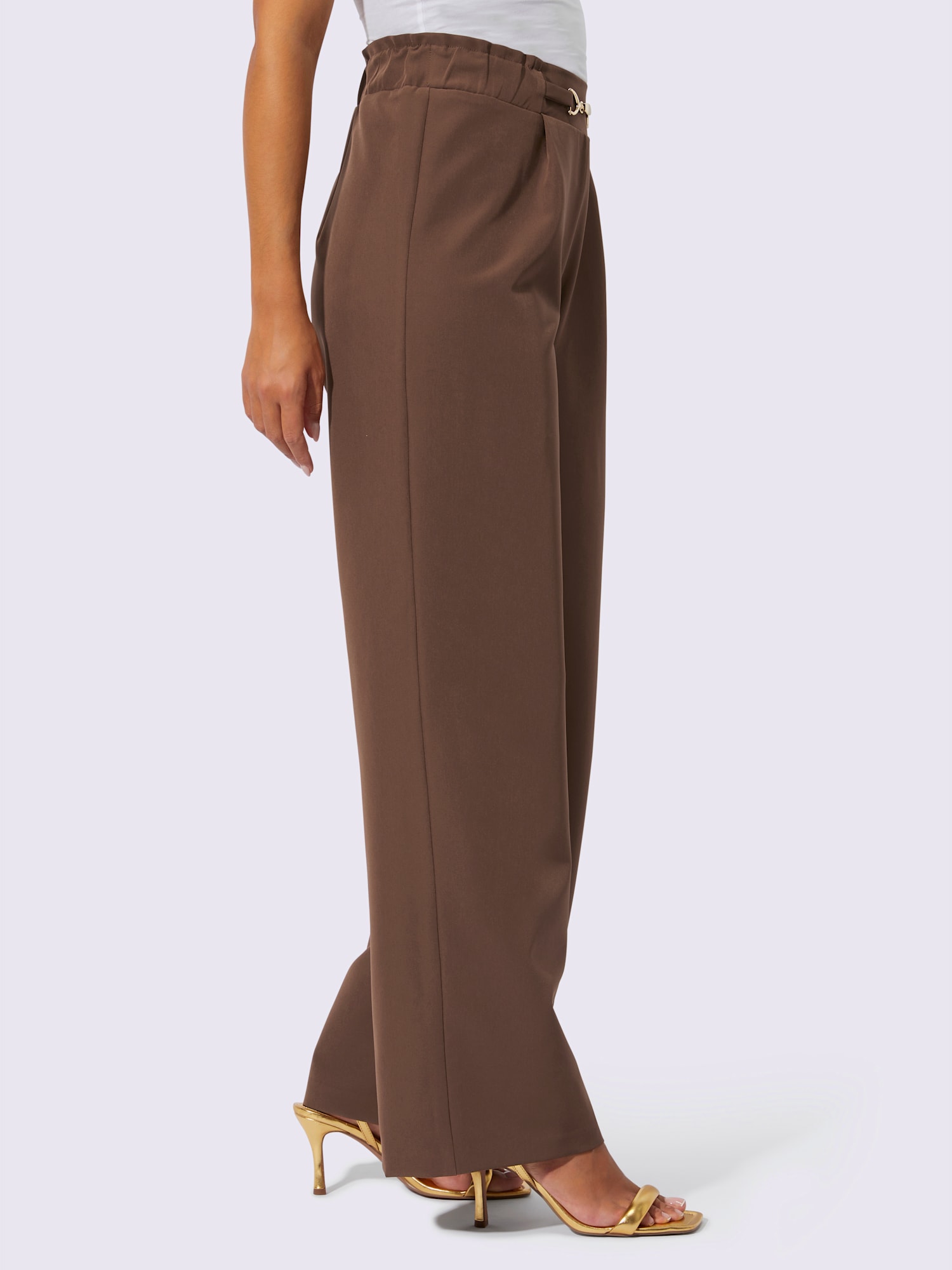 Pantalon entretien facile, couleur marron, taille 50, marque Creation L - helline