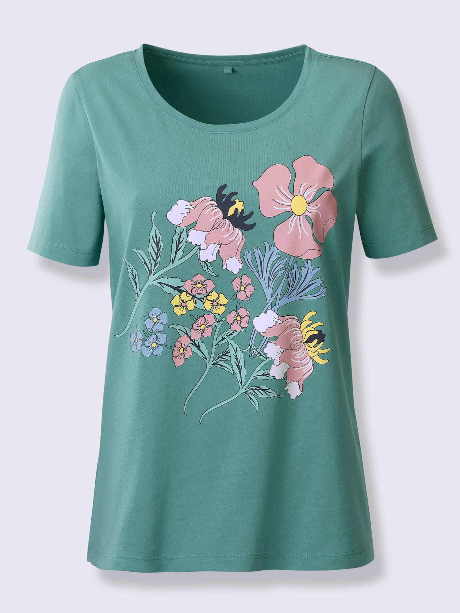 T-shirt à manches courtes imprimé floral, couleur bleu, taille 42 - Witt