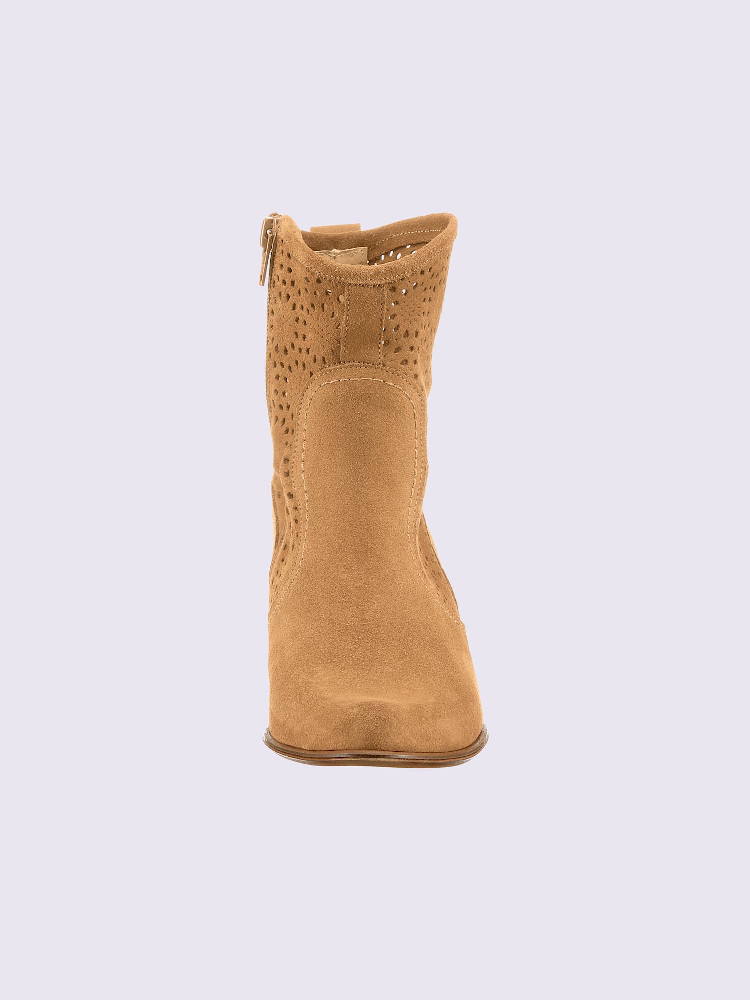 Bottines de fabrication espagnole, couleur : marron clair uni, taille 37, 100% cuir de vache - helline