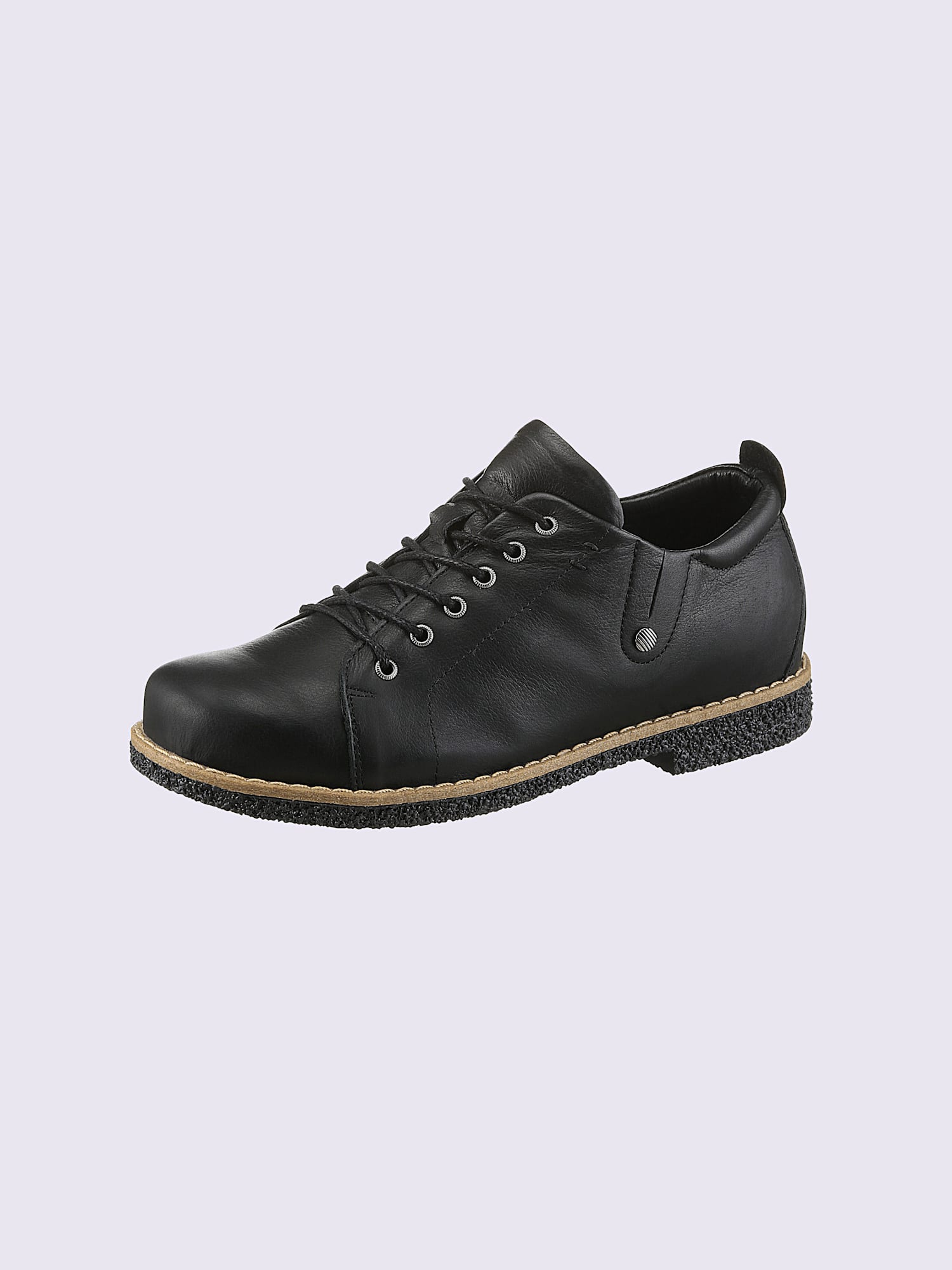 Chaussures à lacets cuir nappa de vache, couleur noir, taille 38 - helline