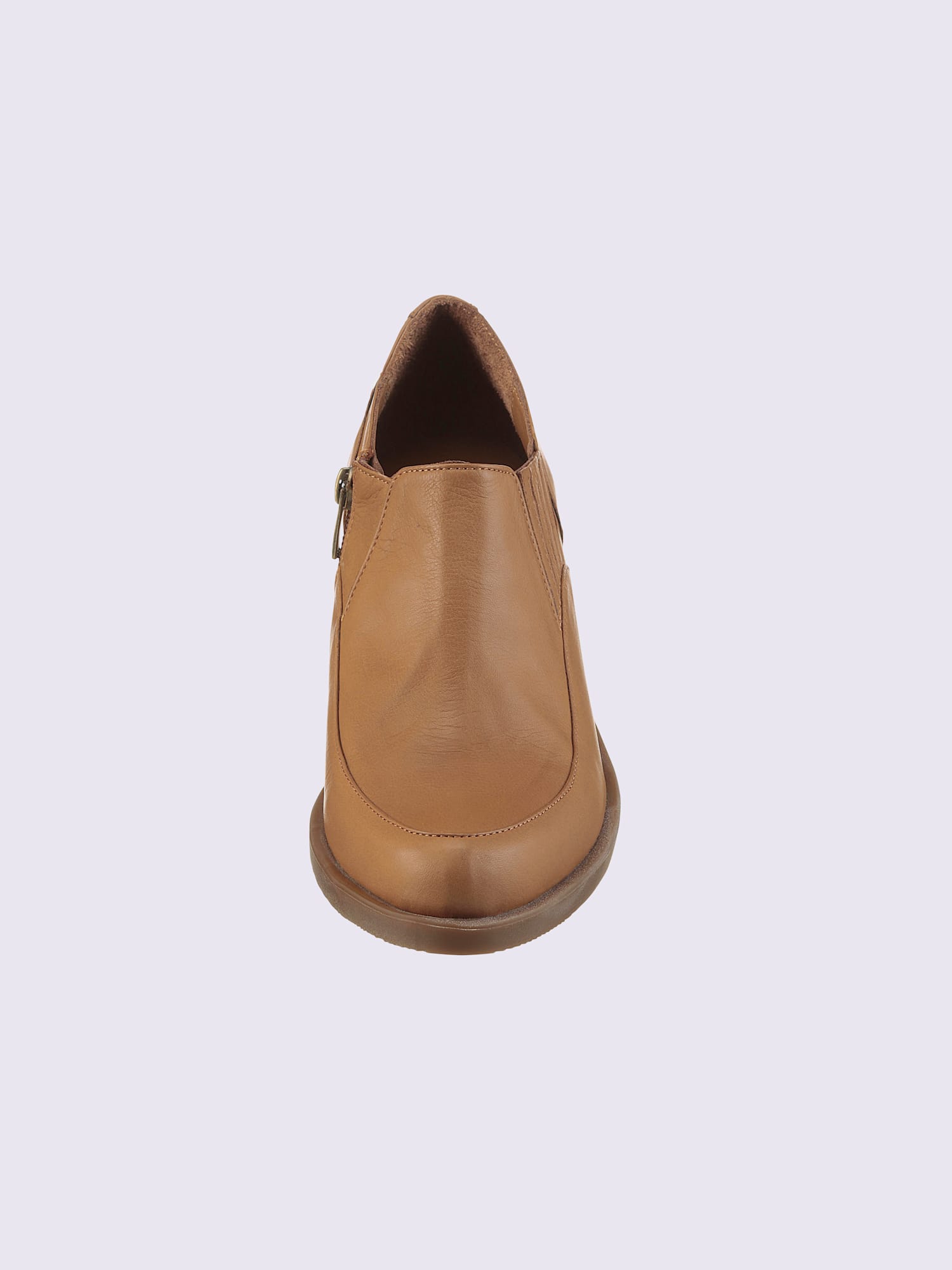 Bottine courte cuir nappa de vache, couleur marron, taille 39 - helline